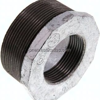 Reduziernippel R 2-1/2"(AG)-Rp 1-1/2"(IG), Temperguss verzinkt