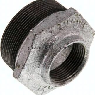 Reduziernippel R 2-1/2"(AG)-Rp 1-1/4"(IG), Temperguss verzinkt