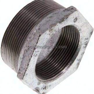 Reduziernippel R 2-1/2"(AG)-Rp 2"(IG), Temperguss verzinkt