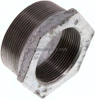 Reduziernippel R 2-1/2"(AG)-Rp 2"(IG), Temperguss verzinkt