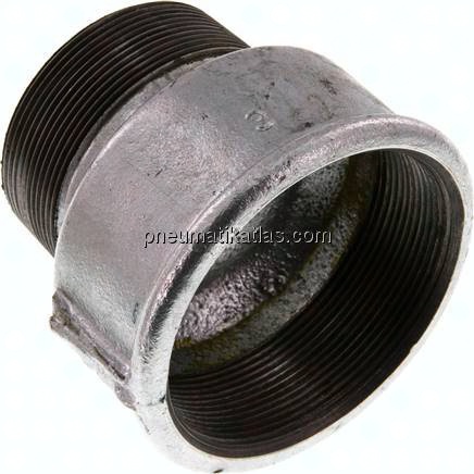 Reduziernippel R 2-1/2"(AG)-Rp 3"(IG), Temperguss verzinkt