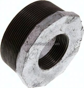 Reduziernippel R 3"(AG)-Rp 1-1/2"(IG), Temperguss verzinkt
