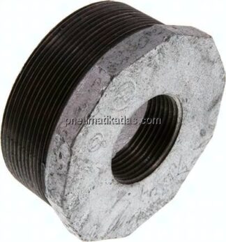 Reduziernippel R 3"(AG)-Rp 1-1/4"(IG), Temperguss verzinkt