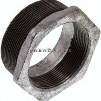 Reduziernippel R 3"(AG)-Rp 2-1/2"(IG), Temperguss verzinkt