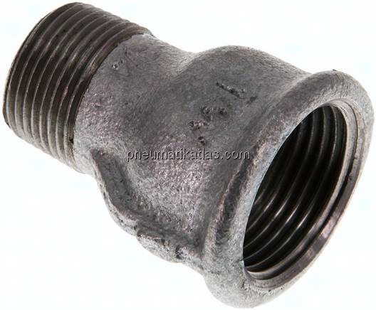 Reduziernippel R 3/4"(AG)-Rp 1"(IG), Temperguss verzinkt