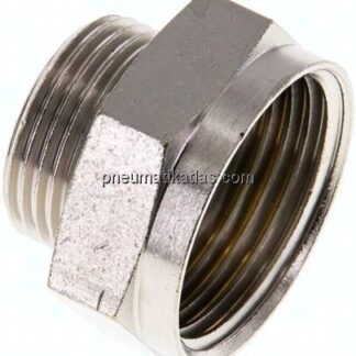 Reduziernippel G 3/4"(AG)-G 1"(IG), Messing vernickelt