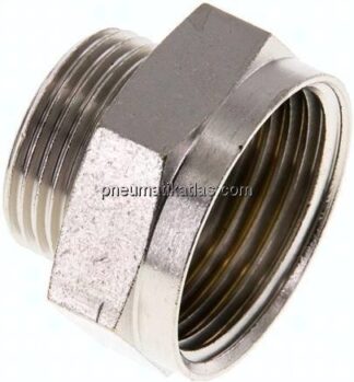 Reduziernippel G 3/4"(AG)-G 1"(IG), Messing vernickelt