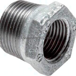 Reduziernippel R 1/4"(AG)-Rp 1/8"(IG), Temperguss verzinkt