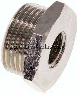 Reduziernippel G 3/4"(AG)-G 1/4"(IG), Messing vernickelt