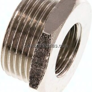 Reduziernippel G 3/4"(AG)-G 3/8"(IG), Messing vernickelt