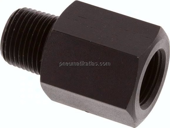 Reduziernippel NPT 3/8"(AG)-G 3/8"(IG), Stahl nitriert