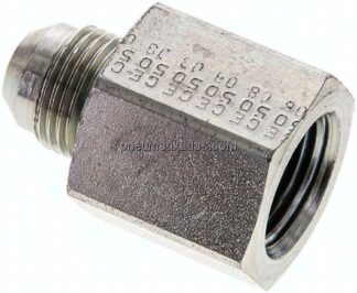 Reduziernippel UNF 3/4"-16(JIC-AG)-NPT 1/2"(IG), Stahl verzinkt