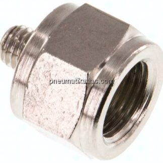 Reduziernippel M 5(AG)-G 1/8"(IG), Messing vernickelt