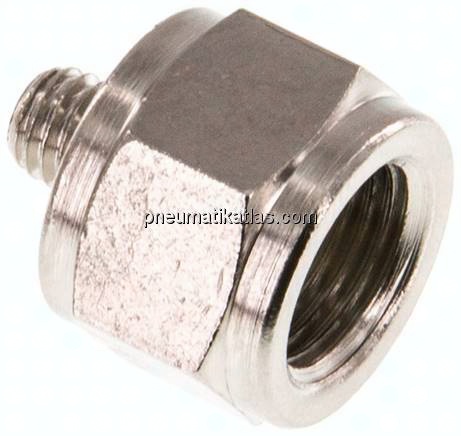 Reduziernippel M 5(AG)-G 1/8"(IG), Messing vernickelt