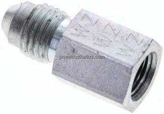 Reduziernippel UNF 7/16"-20(JIC-AG)-G 1/8"(IG), Stahl verzinkt
