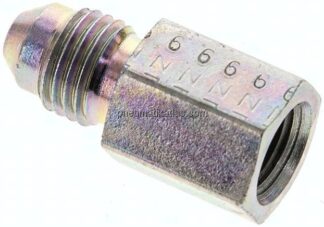 Reduziernippel UNF 7/16"-20(JIC-AG)-NPT 1/8"(IG), Stahl verzinkt