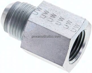 Reduziernippel UNF 7/8"-14(JIC-AG)-NPT 1/2"(IG), Stahl verzinkt
