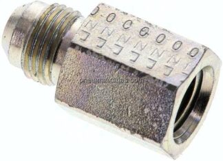 Reduziernippel UNF 9/16"-18(JIC-AG)-NPT 1/4"(IG), Stahl verzinkt