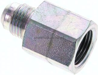 Reduziernippel UNF 9/16"-18(JIC-AG)-G 3/8"(IG), Stahl verzinkt