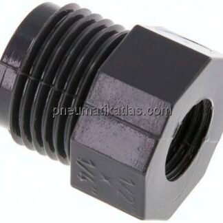 Reduziernippel G 1/2"(AG)-Rp 1/4"(IG), PVC-U