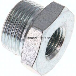 Reduziernippel M 22x1,5(AG)-G 1/4"(IG), Stahl verzinkt