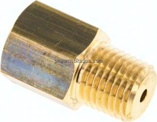 Manom.-Reduzierung NPT 1/4"(AG)-G 1/4"(IG). Messing, 30mm