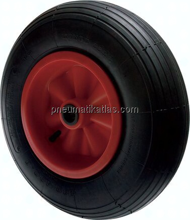 Rad, PU (pannensicher), Kunststofffelge mit Rollenkorblager, 200mm