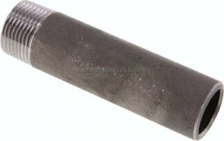 Anschweißnippel R 1"-120mm-33,7mm, ST 37, Stahl schwarz