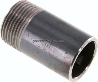 Anschweißnippel R 1"-60mm-33,7mm, ST 37, Stahl schwarz