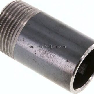 Anschweißnippel R 1"-60mm-33,7mm, ST 37, Stahl schwarz