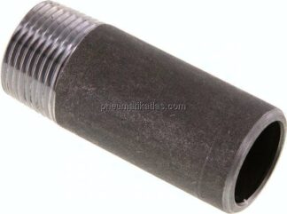 Anschweißnippel R 1"-80mm-33,7mm, ST 37, Stahl schwarz