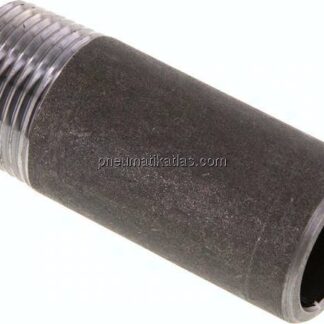 Anschweißnippel R 1"-80mm-33,7mm, ST 37, Stahl schwarz