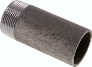 Anschweißnippel R 1-1/2"-100mm-48,3mm, ST 37, Stahl schwarz