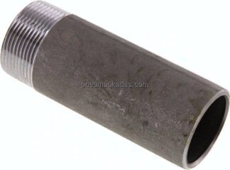 Anschweißnippel R 1-1/2"-120mm-48,3mm, ST 37, Stahl schwarz