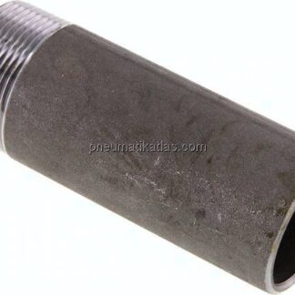 Anschweißnippel R 1-1/2"-120mm-48,3mm, ST 37, Stahl schwarz