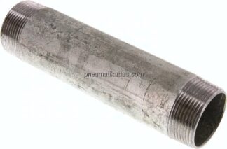 Rohrdoppelnippel R 1-1/2"-180mm, Stahlrohr ST 37 verzinkt