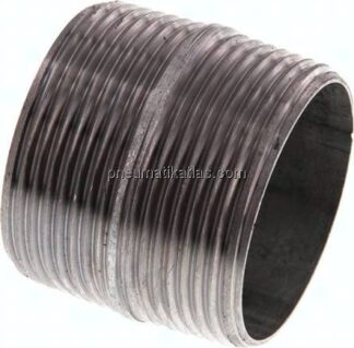 Rohrdoppelnippel R 1-1/2"-40mm, Stahlrohr ST 37 verzinkt