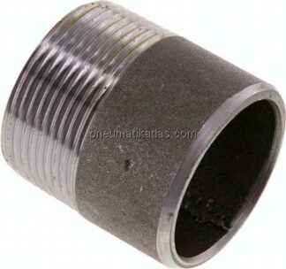 Anschweißnippel R 1-1/2"-50mm-48,3mm, ST 37, Stahl schwarz