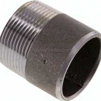 Anschweißnippel R 1-1/2"-50mm-48,3mm, ST 37, Stahl schwarz