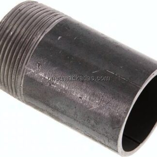 Anschweißnippel R 1-1/2"-80mm-48,3mm, ST 37, Stahl schwarz