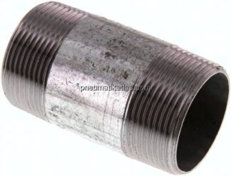 Rohrdoppelnippel R 1-1/2"-80mm, Stahlrohr ST 37 verzinkt