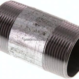 Rohrdoppelnippel R 1-1/2"-80mm, Stahlrohr ST 37 verzinkt