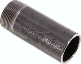 Anschweißnippel R 1-1/4"-100mm-42,4mm, ST 37, Stahl schwarz