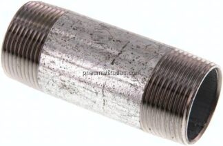 Rohrdoppelnippel R 1-1/4"-100mm, Stahlrohr ST 37 verzinkt
