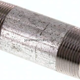 Rohrdoppelnippel R 1-1/4"-100mm, Stahlrohr ST 37 verzinkt