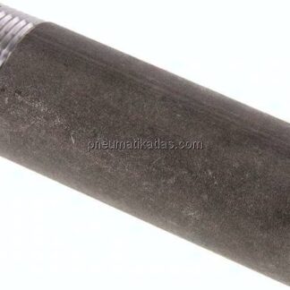 Anschweißnippel R 1-1/4"-120mm-42,4mm, ST 37, Stahl schwarz