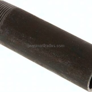 Anschweißnippel R 1-1/4"-130mm-42,4mm, ST 37, Stahl schwarz