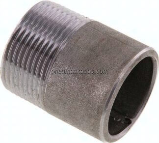 Anschweißnippel R 1-1/4"-50mm-42,4mm, ST 37, Stahl schwarz