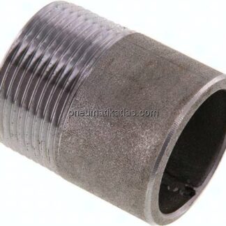 Anschweißnippel R 1-1/4"-50mm-42,4mm, ST 37, Stahl schwarz
