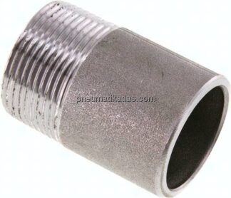 Anschweißnippel R 1-1/4"-60mm-42,4mm, ST 37, Stahl schwarz